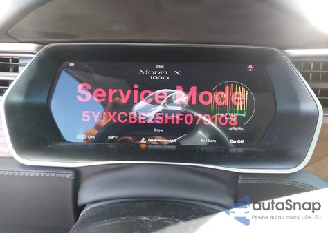 2017 Tesla Model X 100D/75D/90D z USA, uszkodzony, nr VIN 5YJXCBE25HF079108